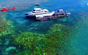 Aerial pontoon with reef visible